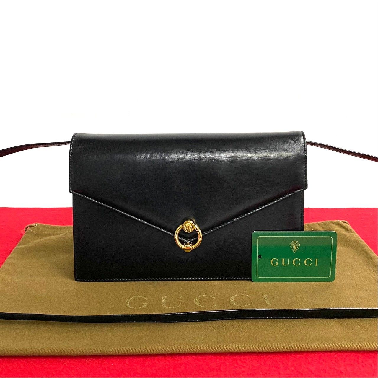 極 美品 GUCCI グッチ オールドグッチ ヴィンテージ GG ロゴ 金具 