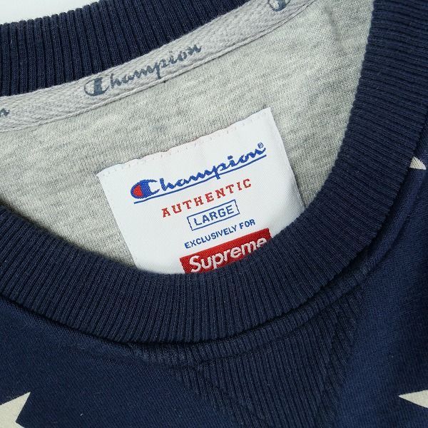 Size【L】 SUPREME シュプリーム ×Champion 12AW Stars Crewneck