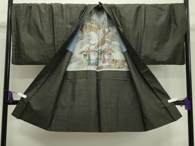 平和屋着物○男性 本場大島紬 アンサンブル 西郷絣 キングサイズ 正絹