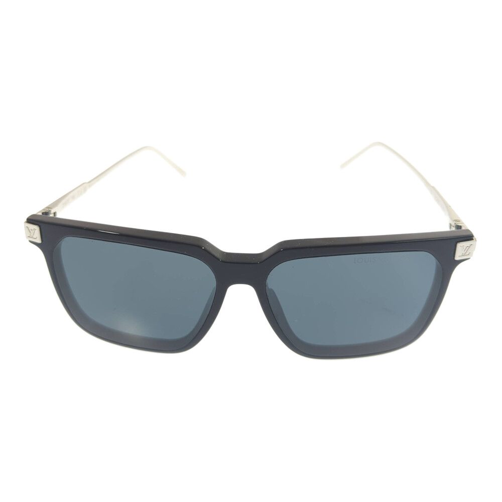 LOUIS VUITTON ルイヴィトン LVライズ スクエア ダークブルーレンズ シルバー ウェリントンサングラス・メガネ-1.0g Z1667E ♀ A レディース 591859