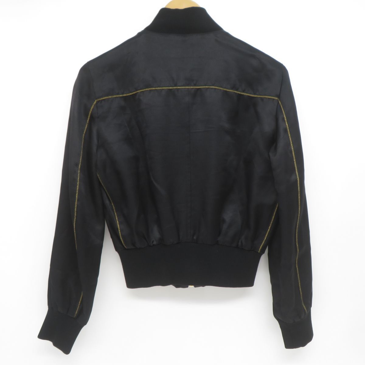 DOLCE-GABBANA ドルチェ＆ガッバーナ ジップアップ ブルゾン ジャケット アウター リブ シルク混 レディース サイズ40