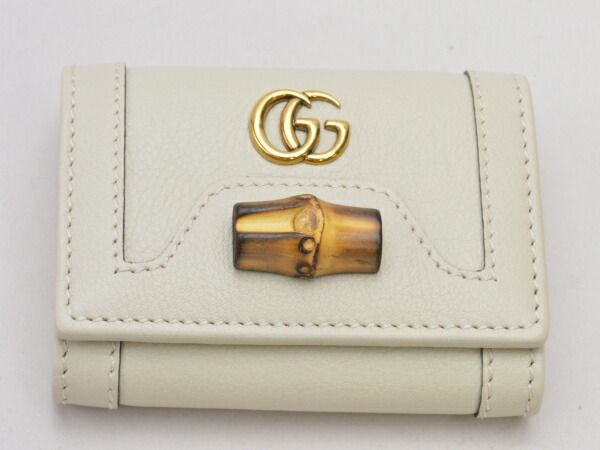グッチ GUCCI バンブー 658636 レザー キーケース 6連 アイボリー