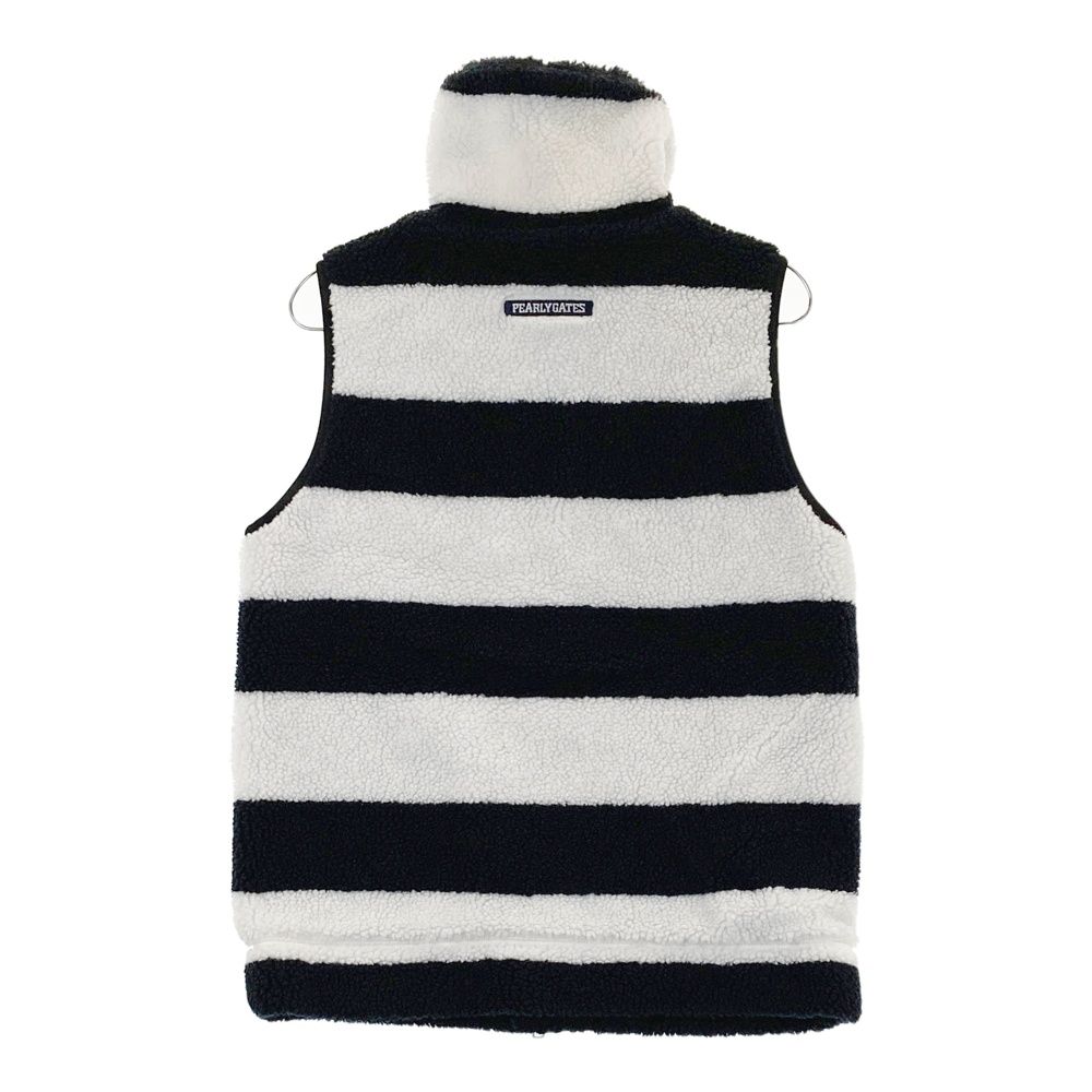 サイズ 1 PEARLY GATES パーリーゲイツ ボアジップベスト ボーダー柄 ブラック系 240101462223 ゴルフウェア レディース ストスト