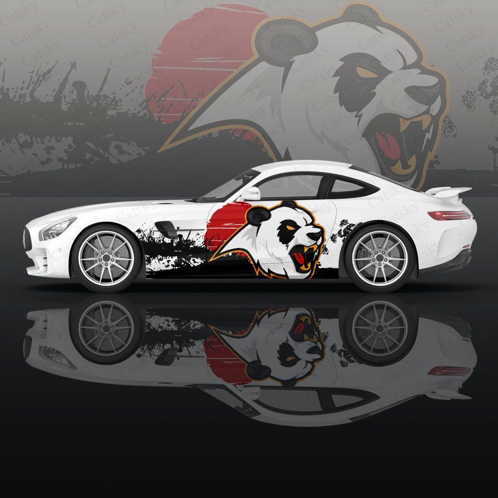 中国の墨絵パンダデザイン車体ステッカー