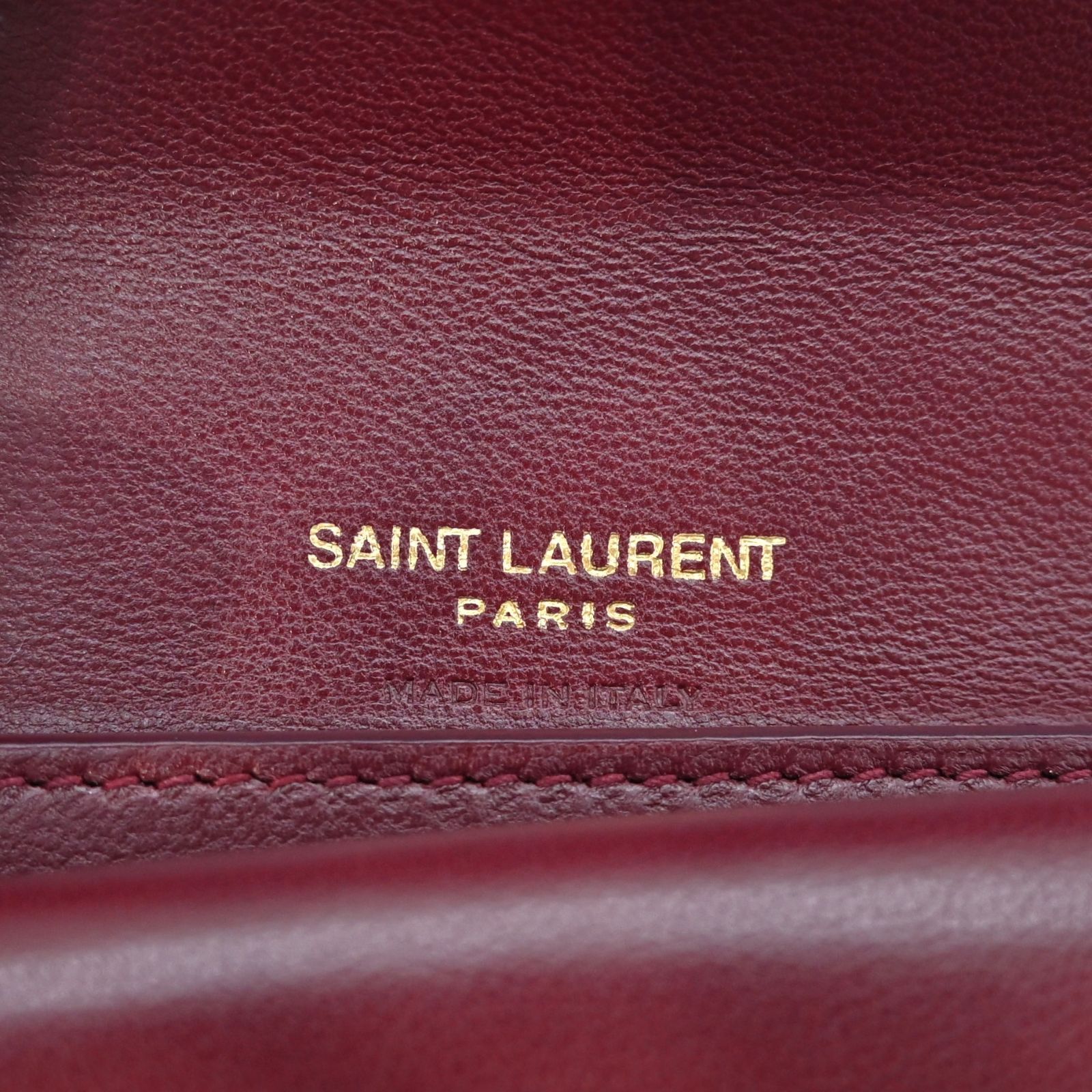 SAINT LAURENT サンローラン 三つ折り財布 ボルドー レザー（20281