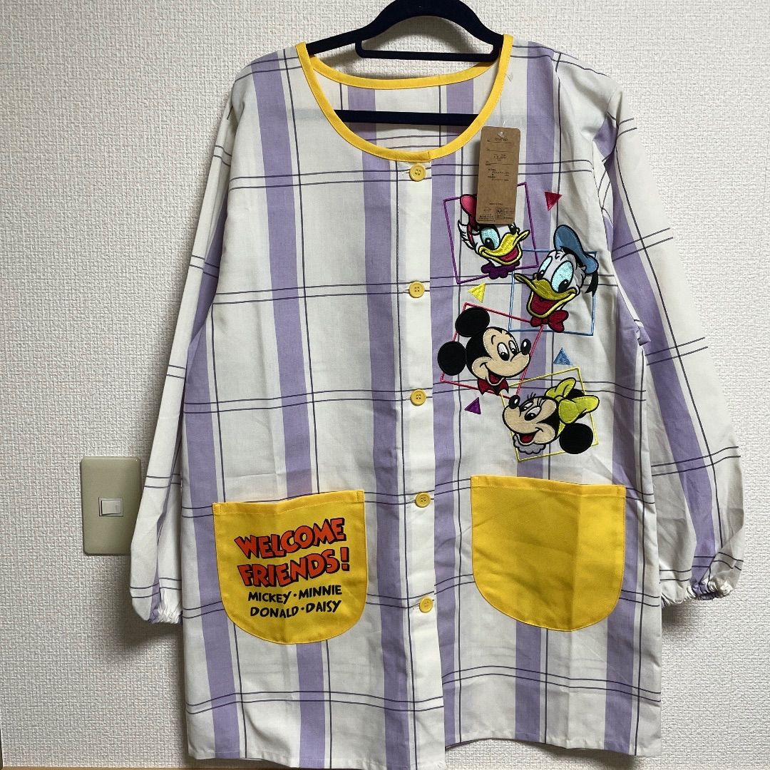 ディズニーヴィンテージ　エプロン ディズニー ミッキーフレンズ エプロン 保育士 割烹着 - メルカリ