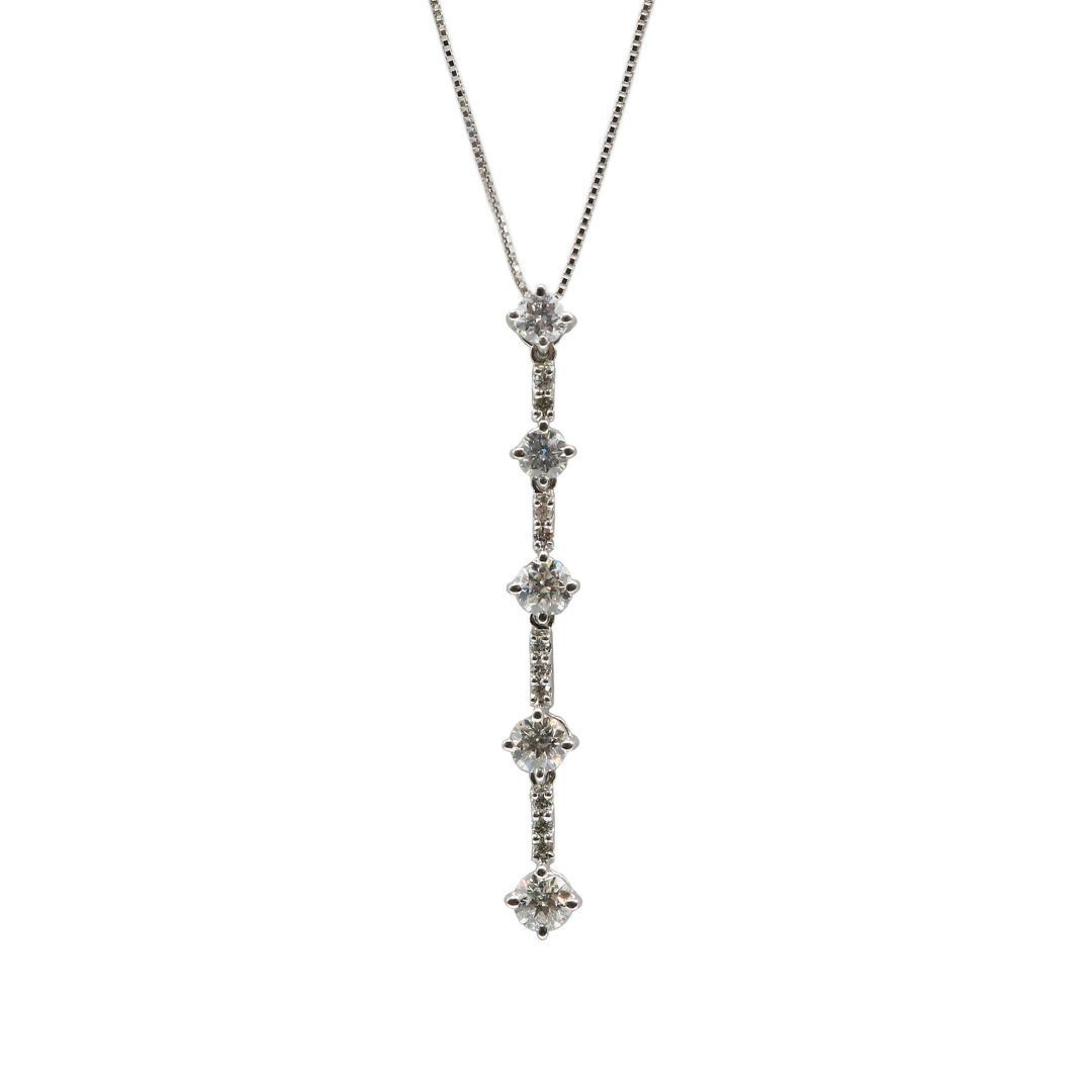 K18WG ダイヤ ネックレス D 1.00ct (K18WG 大ぶりダイヤモンド K18WG ダイヤ ネックレス D 1.00ct (K18WG 大ぶりダイヤモンド