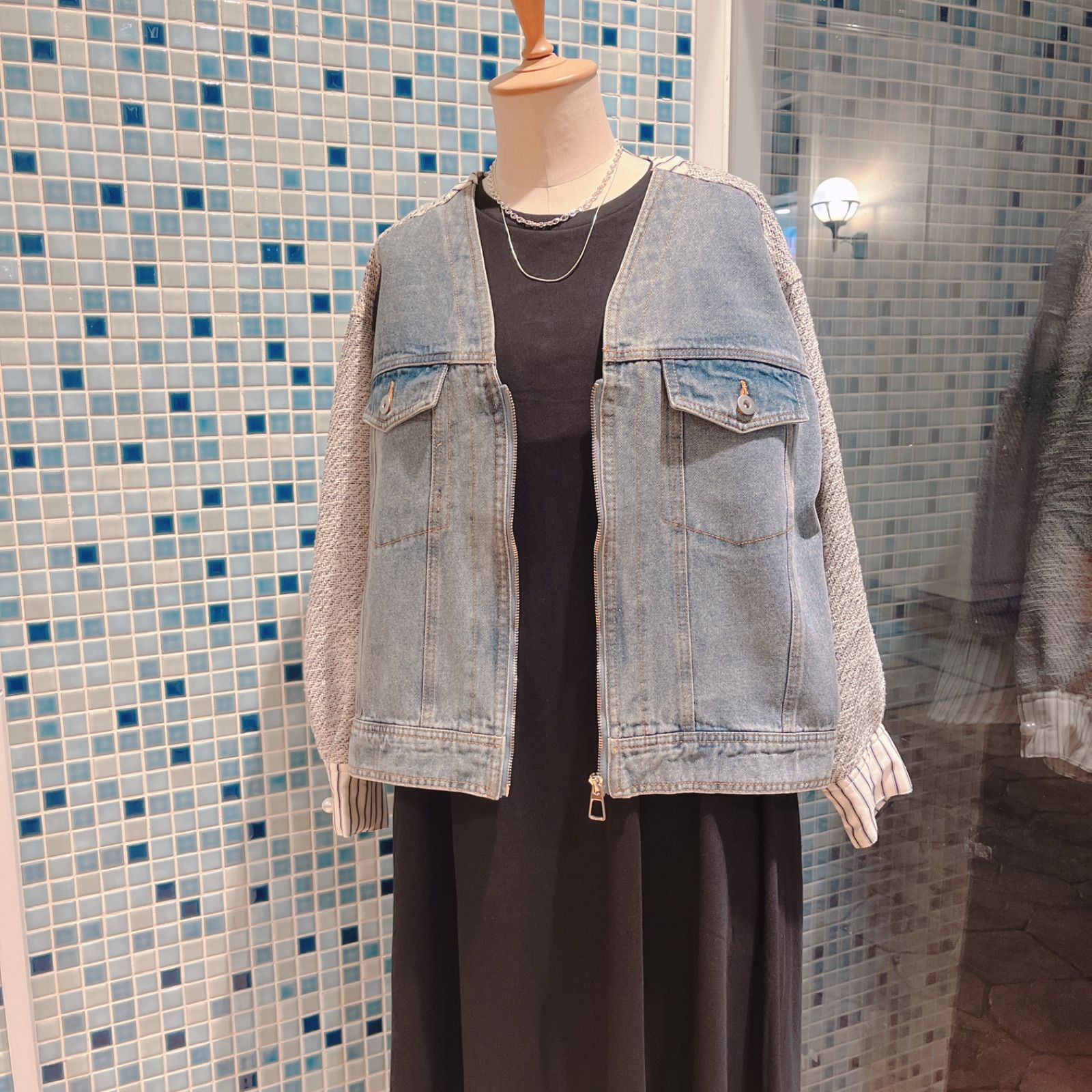 デニム×ツイード