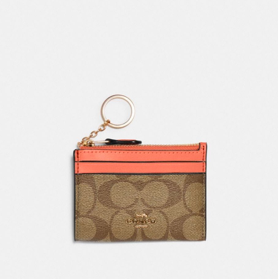 CO-313 コーチ COACH コインケース88208 カーキ|ライトコーラル