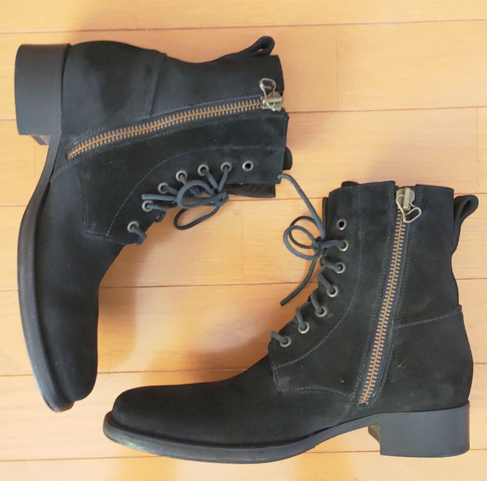 ブッテロ B2904 サイドジップ レースアップブーツ 26cm ブラック BUTTERO ブッテロ b2904 ブラック 7ホール レースアップ ブッテロ