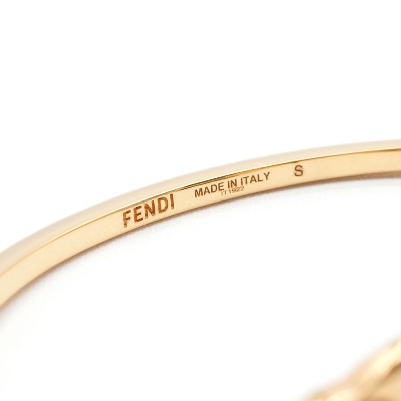 フェンディ FENDI オーロック ブレスレット バングル パール ゴールド 
