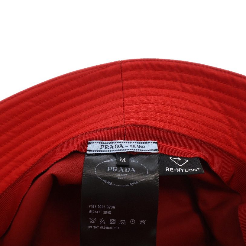 PRADA プラダ Re Nylon ロゴプリント ボリューム バケットハット 帽子