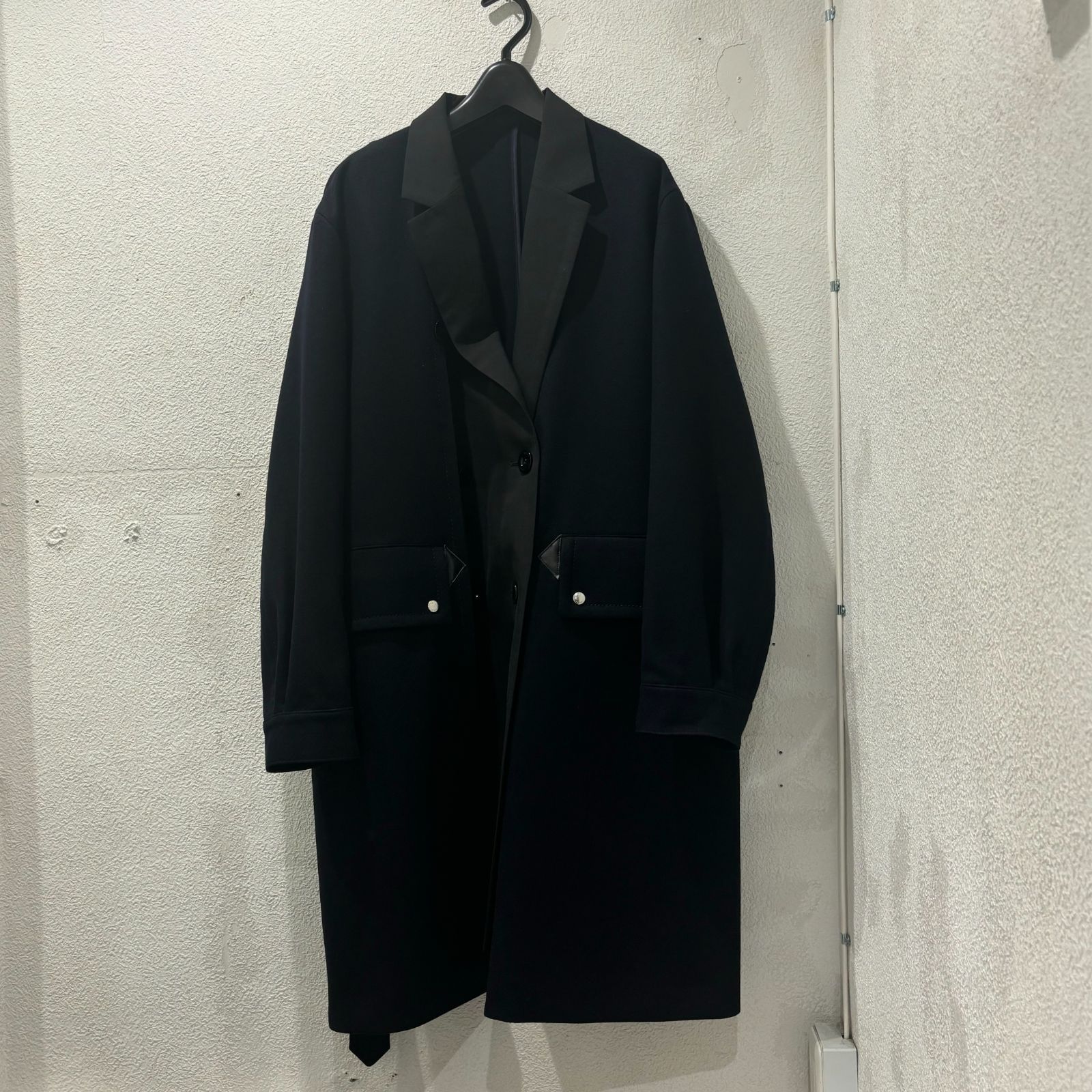 sacai サカイ 22AW WOOL MELTON COAT ウール メルトン ドッキング 