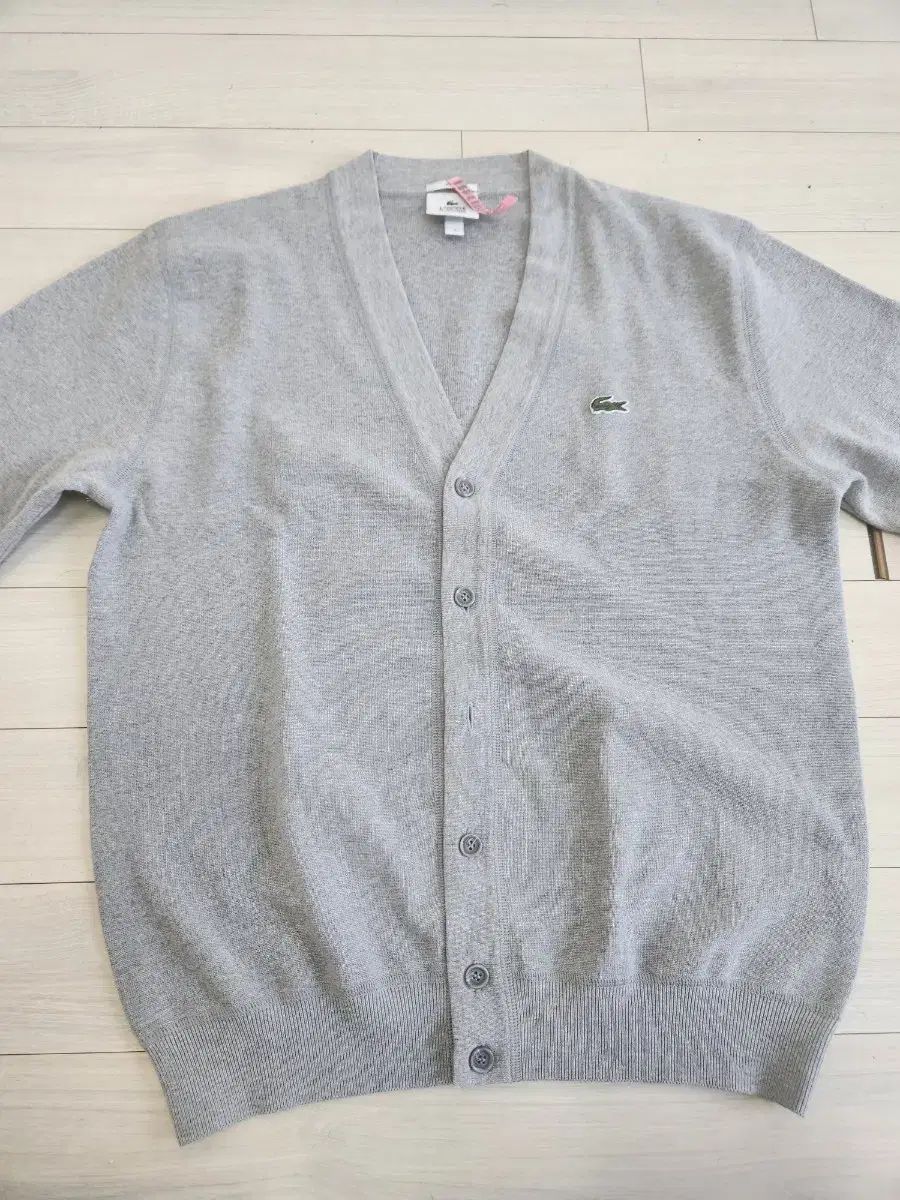 LACOSTE ラコステ ドンギル デ バングル グレー コットンカーディガン