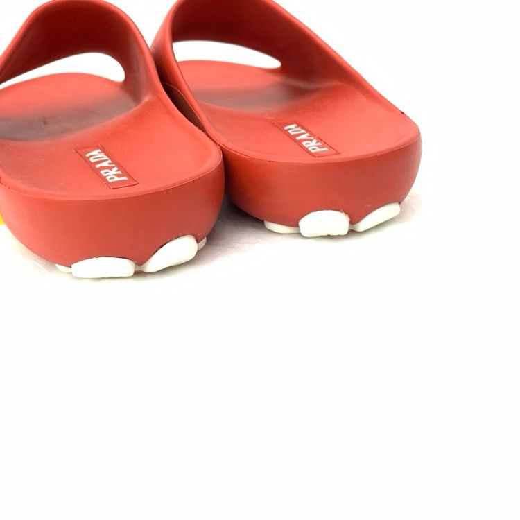 PRADA プラダ ラバー サンダル フラワー レッド 37 - メルカリ