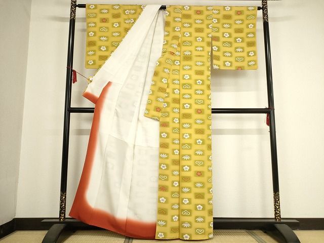 平和屋本店□極上 銀座 志ま亀 小紋 松竹梅 たとう紙付き 正絹 逸品