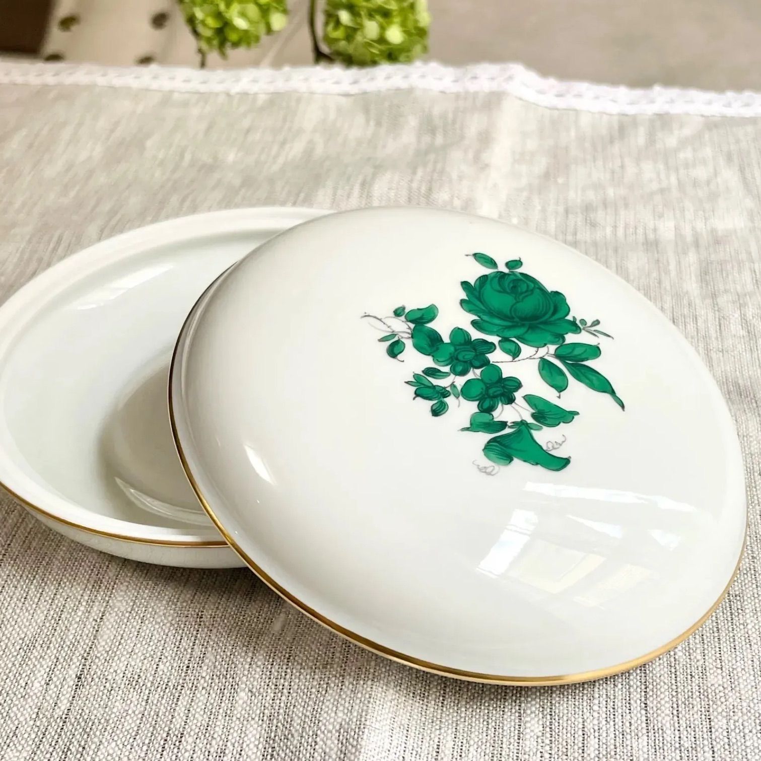 未使用 美品アウガルテン マリアテレジア ボンボニエール/磁器工房