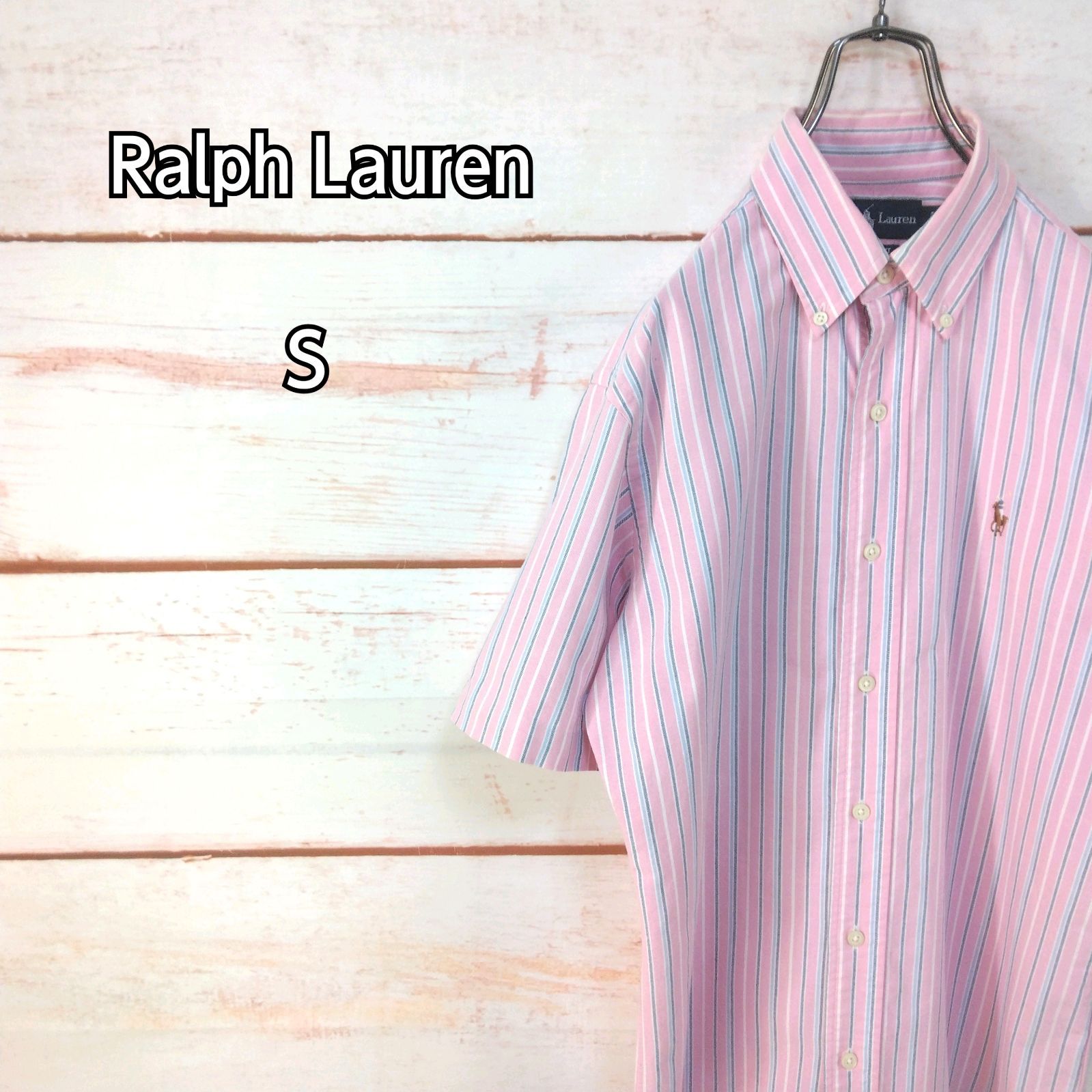 希少　ラルフローレン　BDシャツ ワンポイント　刺繍ロゴ　春カラー　ピンク