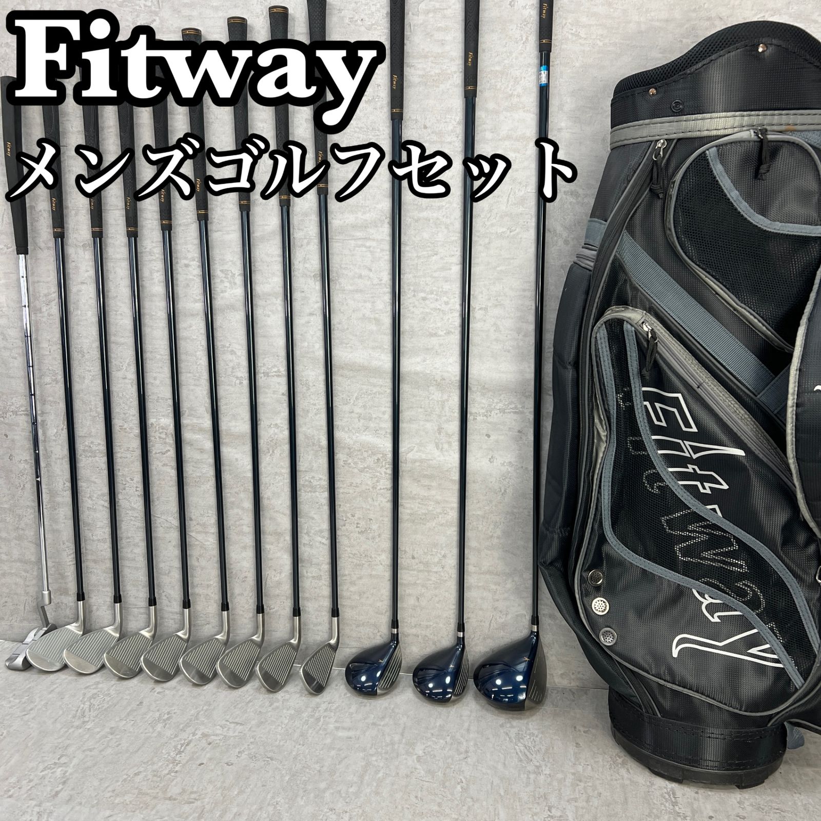 FItway フィットウェイ メンズゴルフ12本セット カーボン R 右利き用 キャディバッグ ヘッドカバー 初心者おすすめ 入門用 - メルカリ