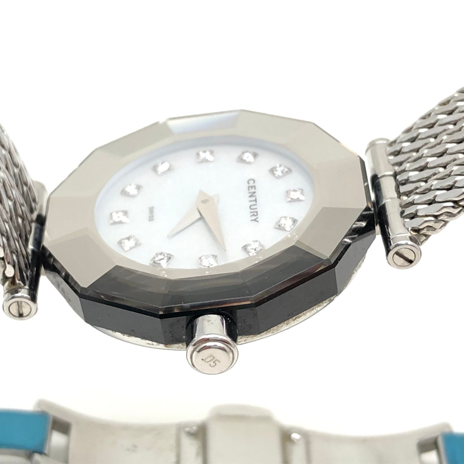 センチュリー タイムジェム 12Pダイヤ 腕時計 シェル文字盤 稼働品 5 