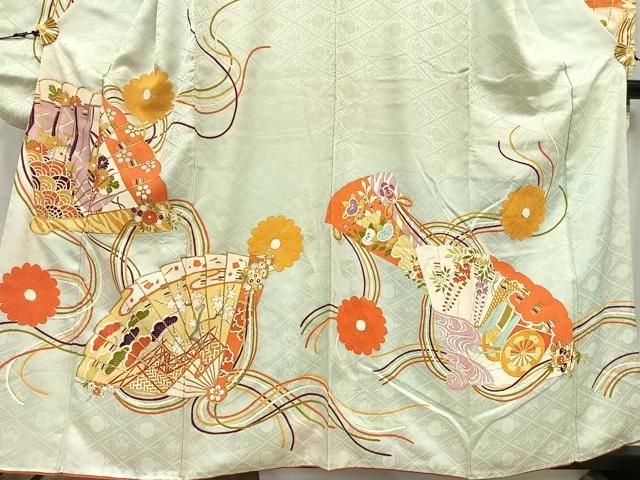 二尺 振袖 豪華花模様 金駒刺繍 着物 正絹 袷 広衿 RK-2520 二尺 振袖 豪華花模様 金駒刺繍 着物 正絹 袷 広衿 RK-2520