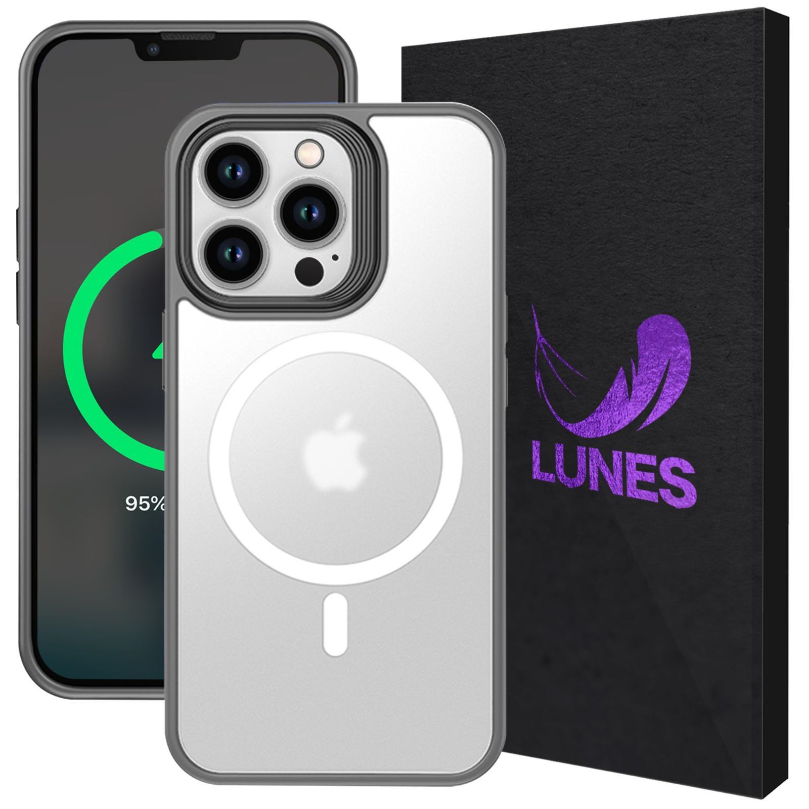 【数量限定】レンズ保護 米軍MIL規格 case ワイヤレス充電対応 スマホケース 耐衝撃 黄変防止 アイフォン 傷防止 マット 13 13 プロ 半透明 指紋防止 (6.1) マグセーフ対応 ケース inch ケース pro 