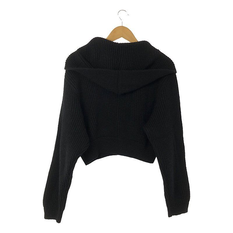【美品】  FUMIKA UCHIDA / フミカウチダ | HOODED PULL OVER ニット | 36 | ブラック | レディース 美品】 FUMIKA UCHIDA / フミカウチダ | HOODED PULL OVER ニット | 36
