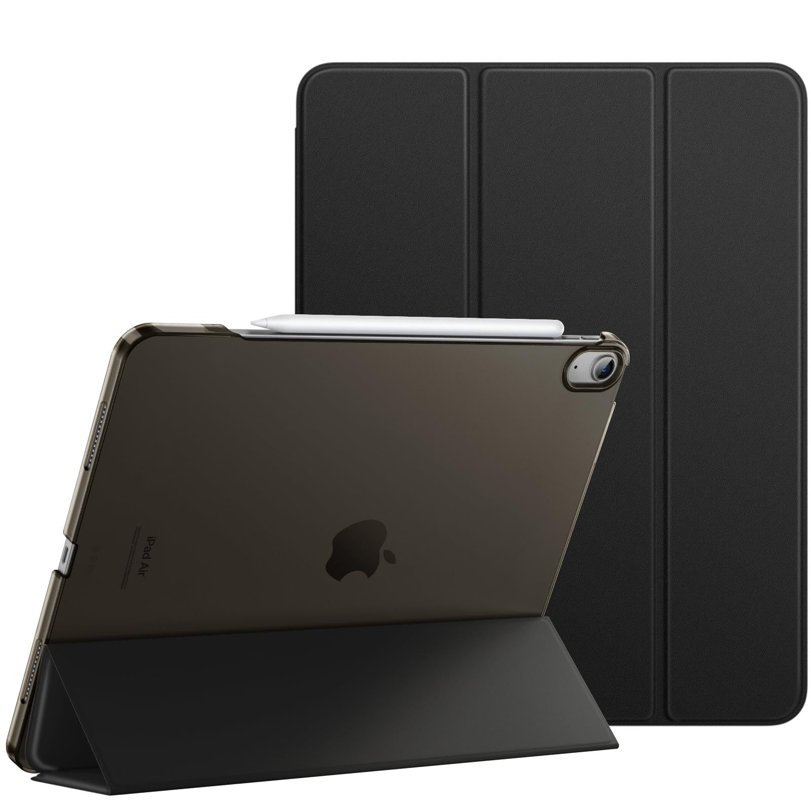 【数量限定】iPad 三つ折りスタンド Pro取付対応 Pencil オートスリープ機能 PUレザー外装 専用手帳型カバー 13インチ(M2) Air 裏地マイクロファイバー Air iPad ケース Black 2024 13インチ MoKo