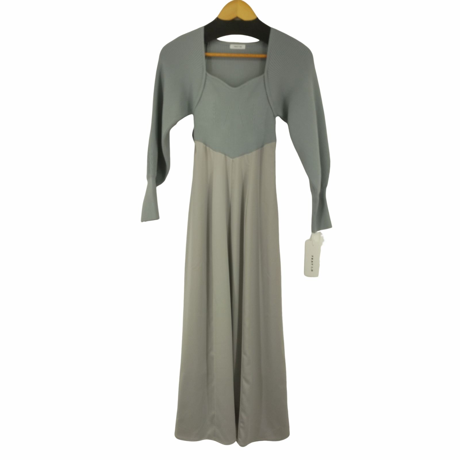 フレイアイディー FRAY I.D 23AW スクエアーネックコンビワンピース  