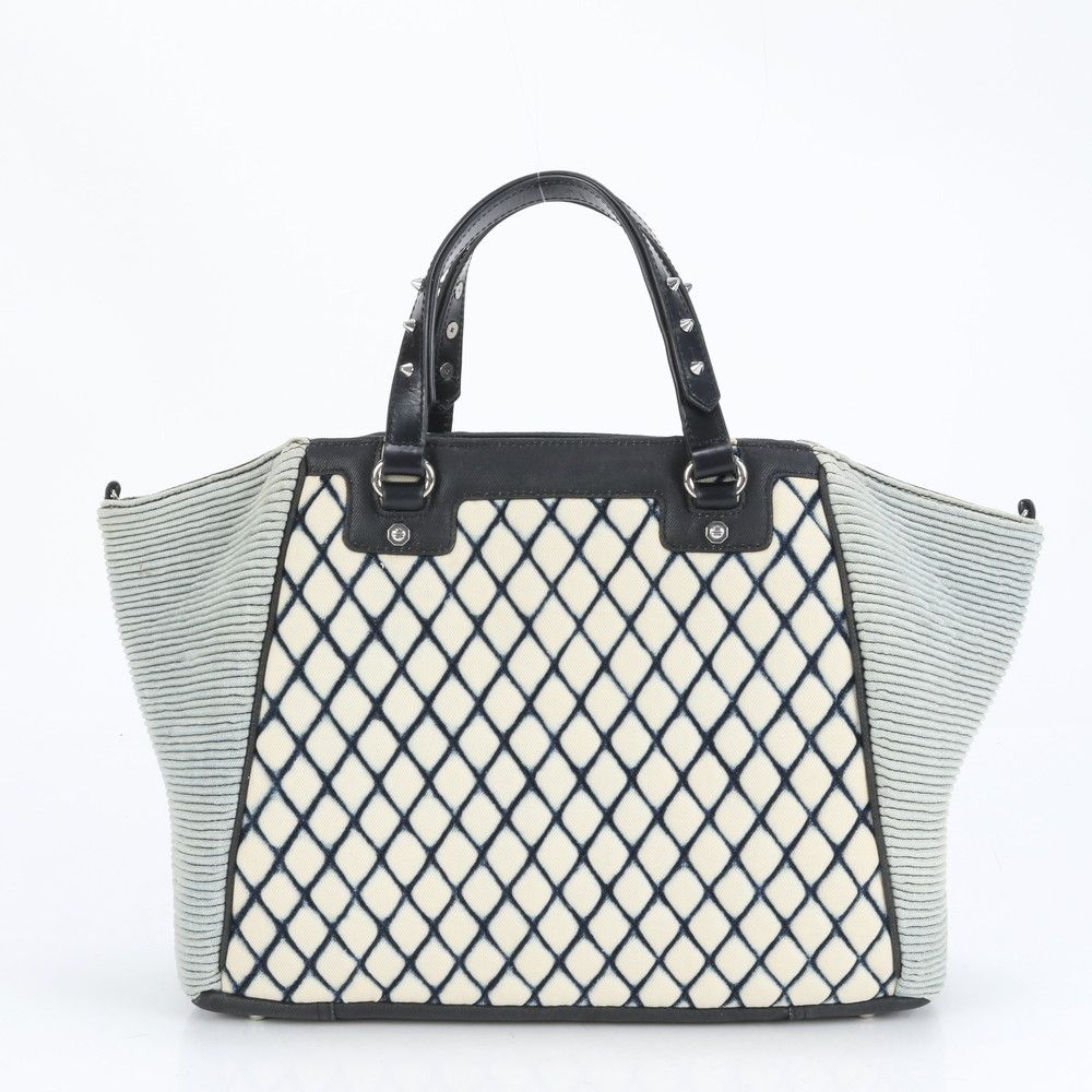 DIESEL ハンドバッグ キルティング 美品 ディーゼル キルティング ジップ スタッズ レザー 2WAY
