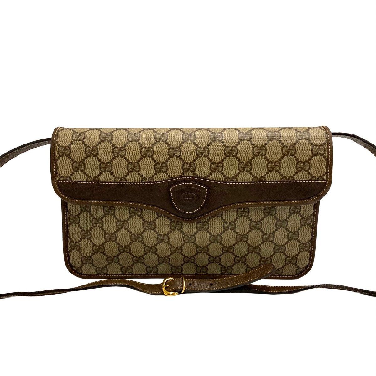 極 美品 GUCCI グッチ ヴィンテージ オールドグッチ GG ロゴ レザー 本 