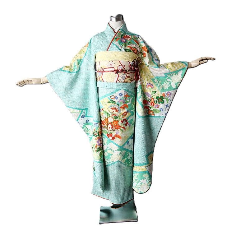 振袖 身長147-162cm 緑 gr-004