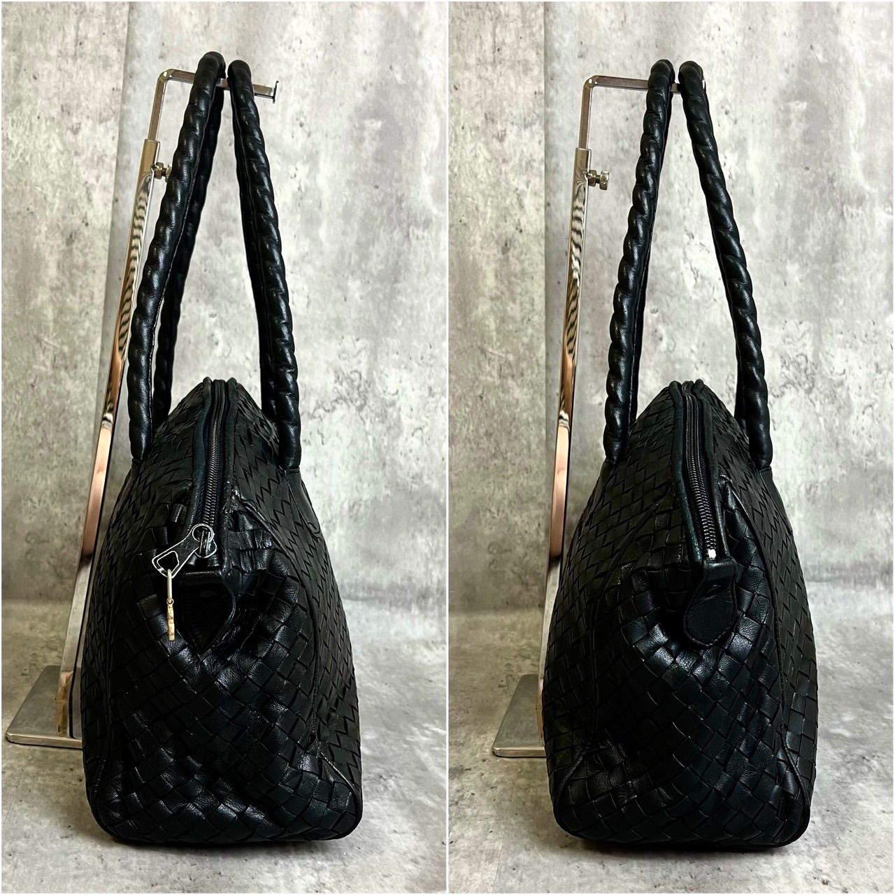 良品】BALLY バリー PVC×レザー ハンドバッグ トートバッグ ブラック 