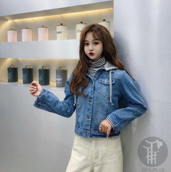 JUEMI フード付きデニムジャケット ライトブルー フード デニムシャツジャケット - ライトブルー | ZARA Japan / 日本