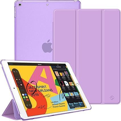 Fintie iPad 10.2 ケース iPad 第9 / 8 / 7世代 ケース 2021 2020 2019 半透明バックカバー 三つ折スタンド スリープ機能 軽量 薄型 傷つけ防止 PUレザー iPad 10.2インチ(2021/2