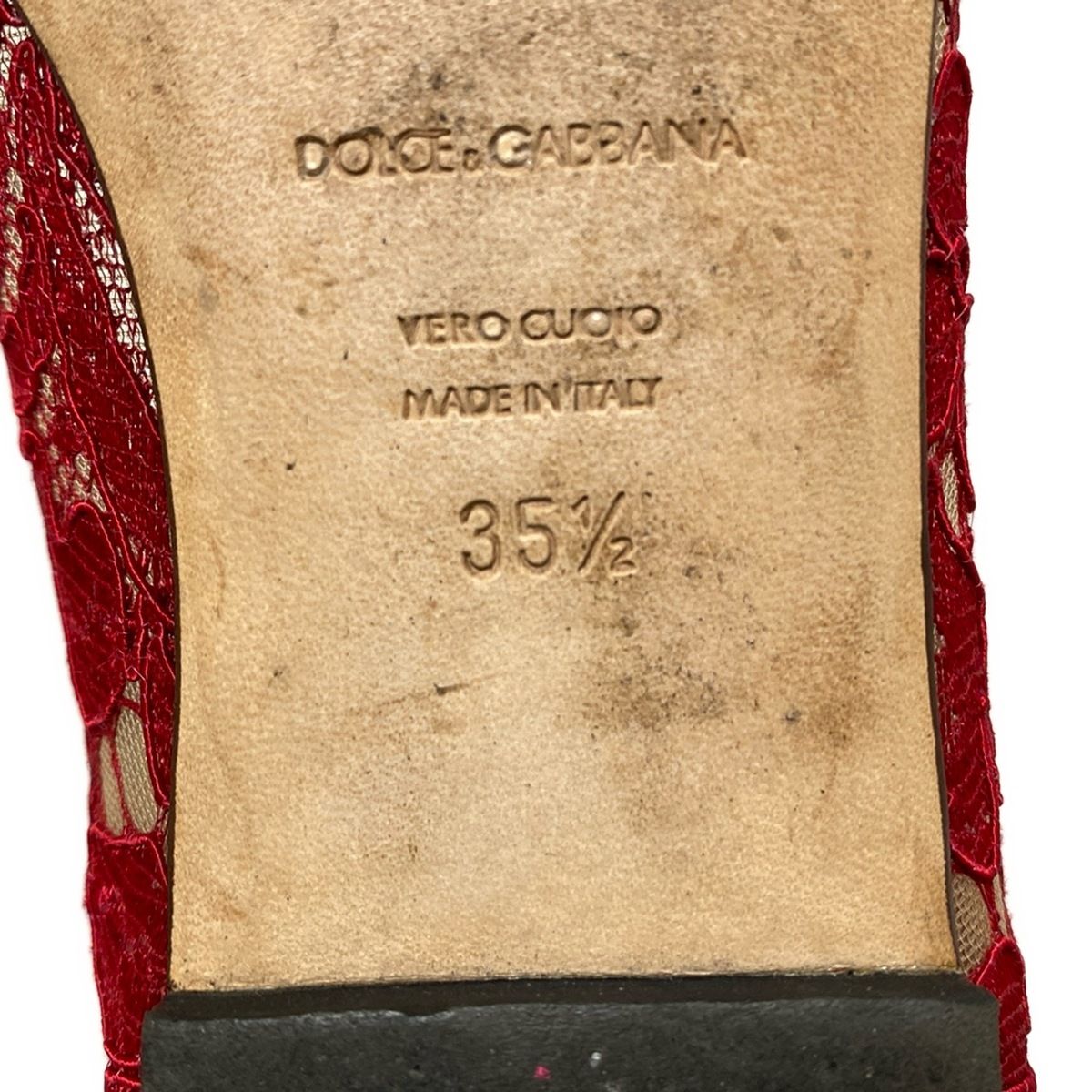 DOLCE＆GABBANA 総レースビジュ付きフラットシューズ　35 DOLCE&GABBANA(ドルチェアンドガッバーナ) フラットシューズ 35
