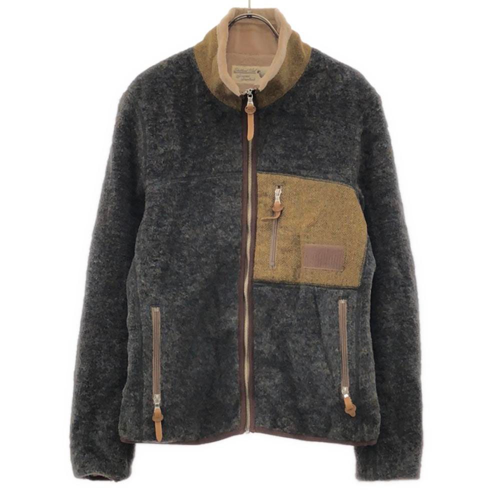 ジャーナルスタンダード Shetland Wool ツイード切替 ウールジャケット M グリーン系×ベージュ JOURNAL STANDARD メンズ