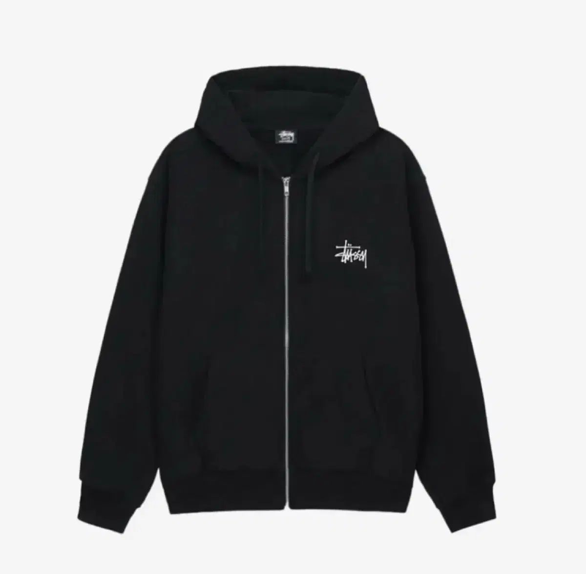 九州の救世主 Stussy フード付きジップアップパーカー Lサイズ 黒 状態良好 STUSSY(ステューシー) フード付き ジップアップ