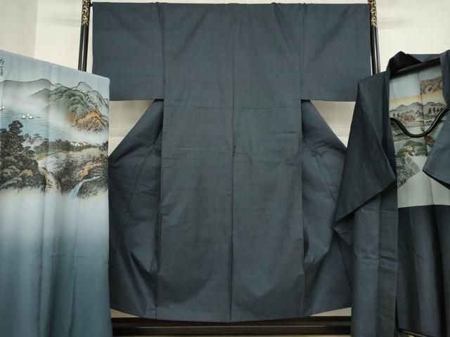 平和屋着物●男性 本場大島紬 アンサンブル 長襦袢 袷 セット 100亀甲 総詰め 正絹 AABA8243ck