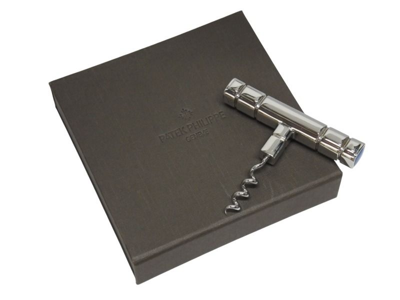 ♥ PATEK PHILIPPE パテックフィリップ コルク抜き ワインオープナー ステンレスルチース シルバー ブルー 4b004058