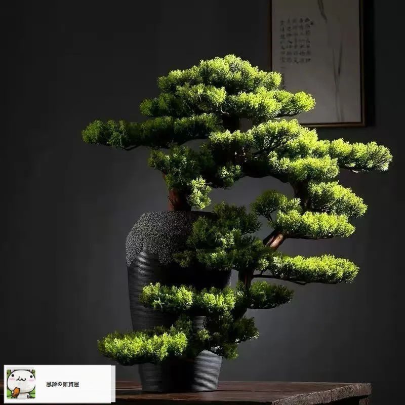 ♥ 松飾り 常緑樹人工木 人工盆栽 フェイク花瓶盆栽松 フェイクツリー盆栽植物 装飾用 デスクトップディスプレイ デスクトップディスプレイ 庭