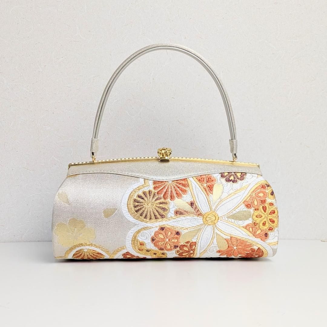 和装 草履バッグセット 岩佐ブランド 古典 帯地 シルバー フリーサイズ  