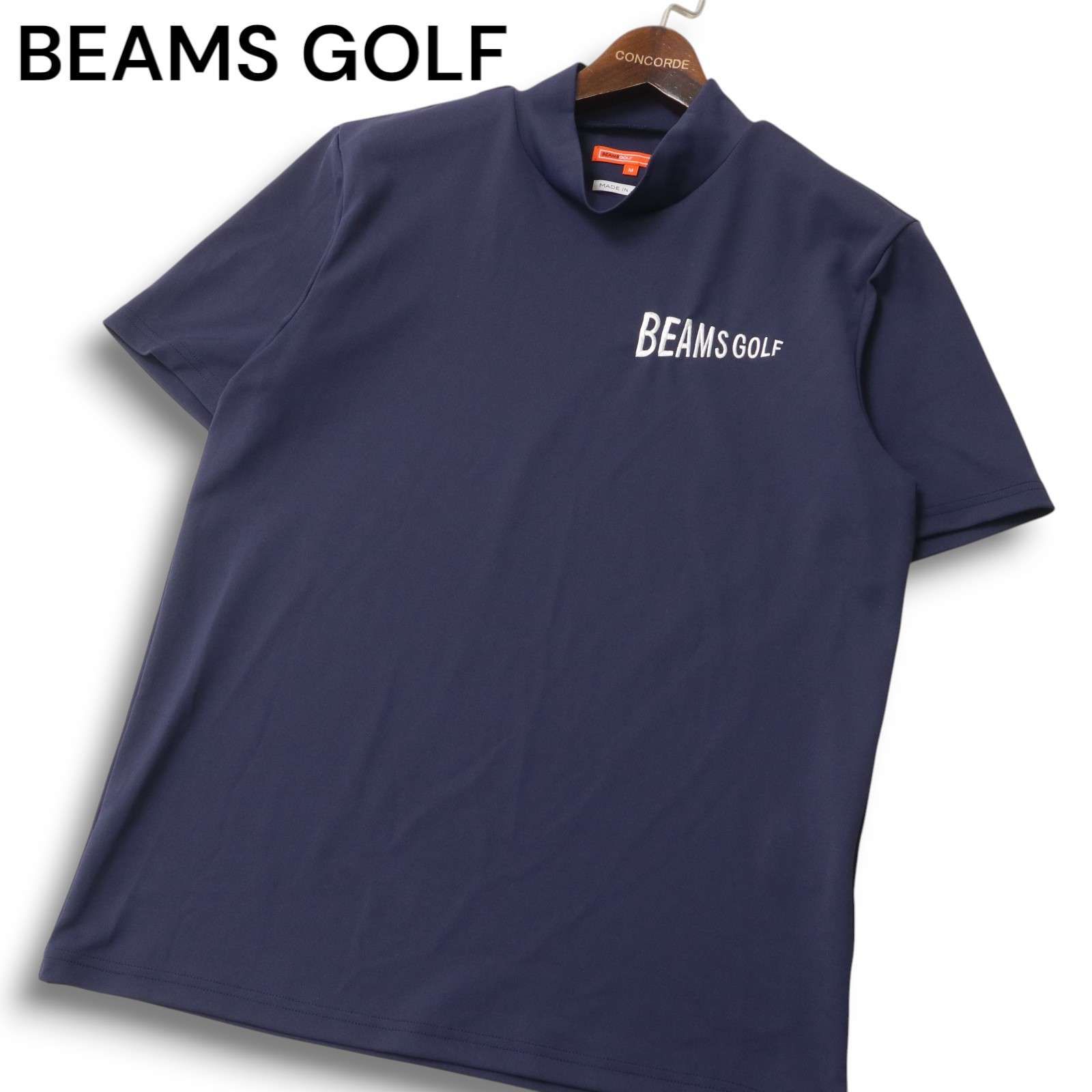 新品　ビームスゴルフ　モックネックシャツ　半袖カットソー　ネイビー　 Sサイズ BEAMS GOLF tシャツ 「吸水速乾/UVカット」ORANGE LABEL