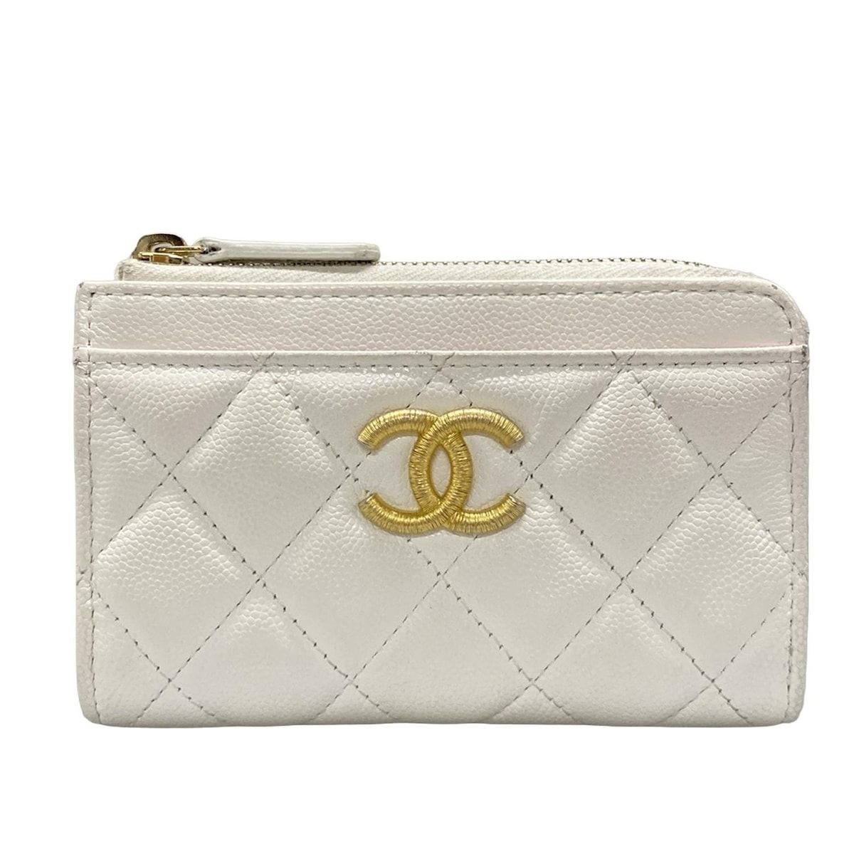 CHANEL シャネル コインケース マトラッセ AP4478 白