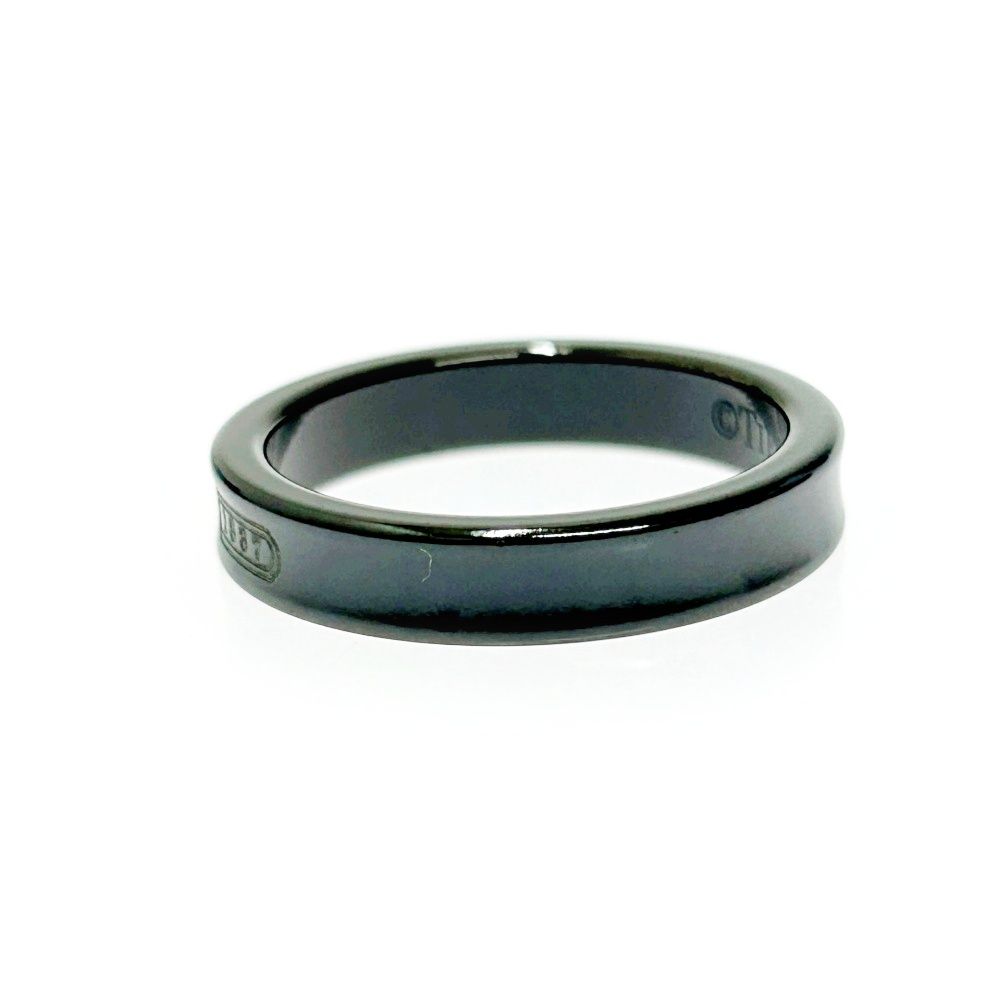ボリューム感のある き TIFFANY-Co. ティファニー チタン 1837 ナロー リング 2.5g ブラック Ti刻印 494971 リング 指輪