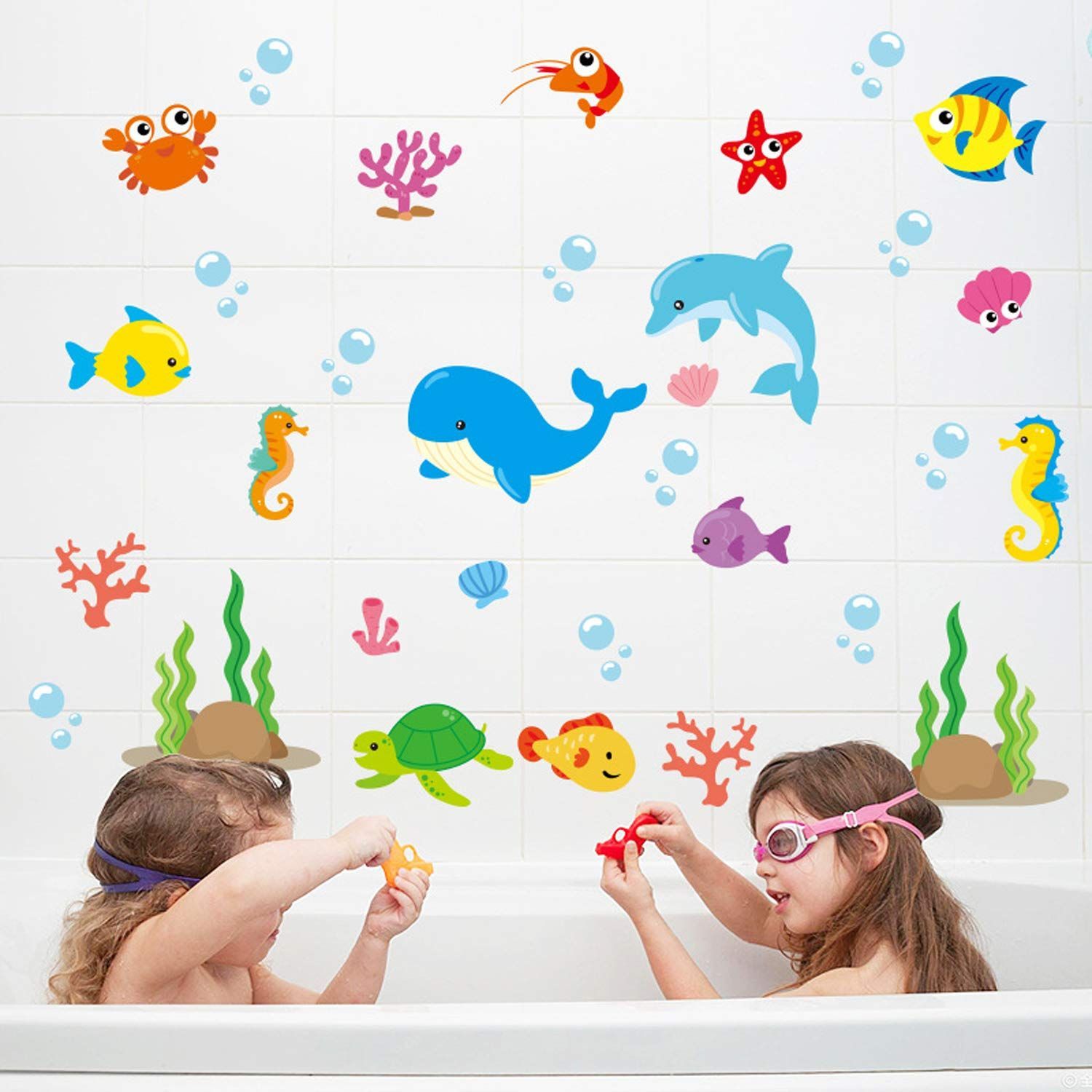 魚 ウォールステッカー 魚 海洋 ステッカー 電源スイッチ用 可愛い 壁紙 子供 ルーム おもしろ シール 飾り インテリア 防水 ステッカー スーツケース キッチン 電気スイッチ飾り 剥がせる (