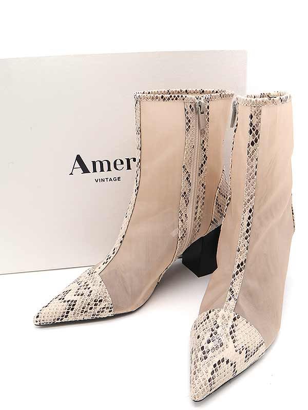 Ameri VINTAGE アメリ ヴィンテージ 20SS MESH PIPING BOOTS クロコ