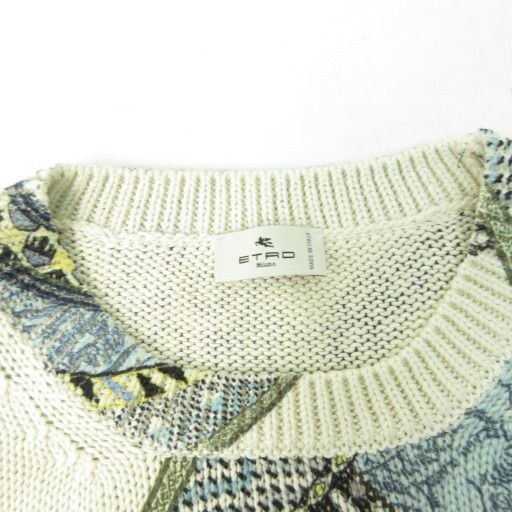 エトロ ETRO 極美品 近年 シルク ニット セーター リネン混 総柄 幾何