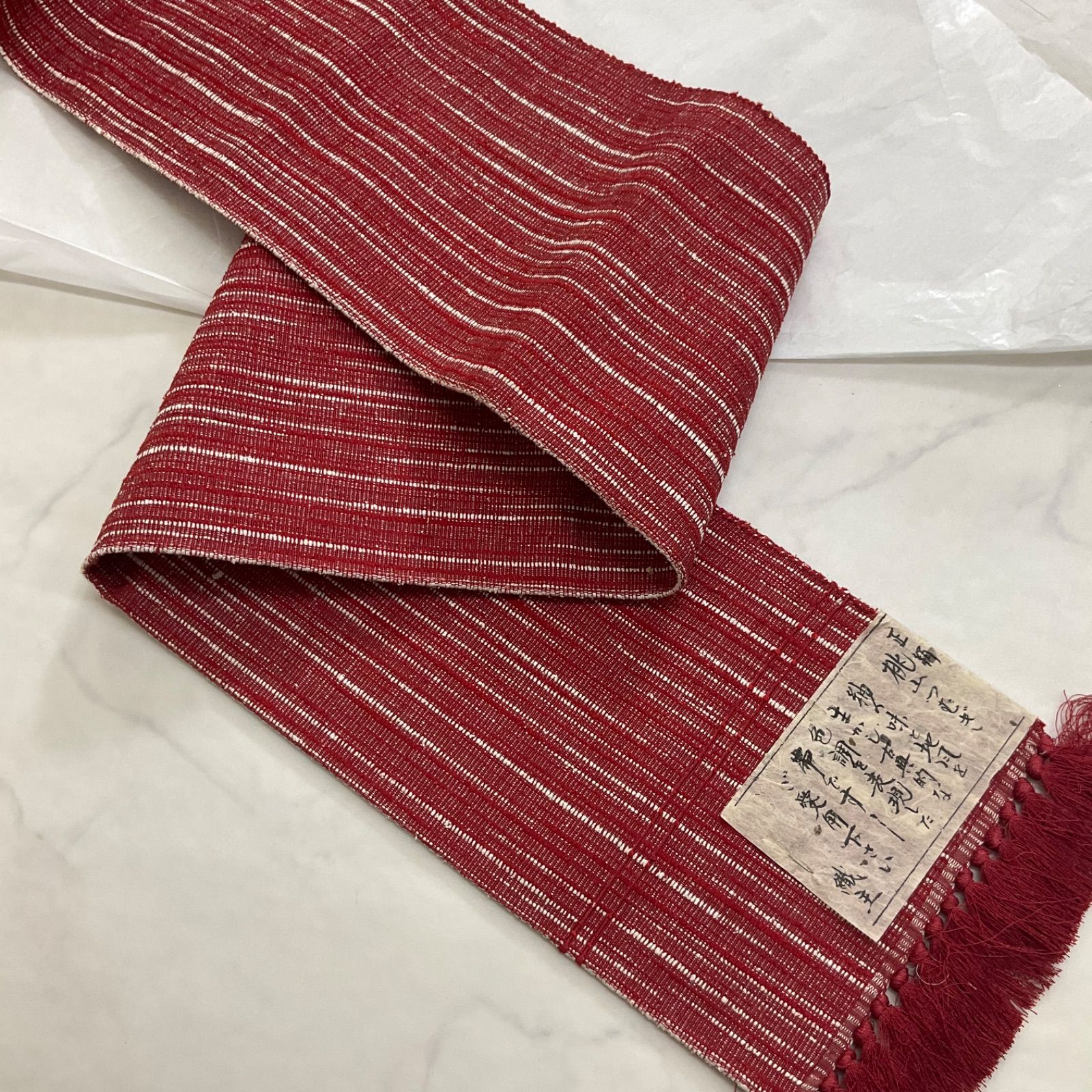kimono+one ○未使用同然 ○米沢織○手織り正絹○素敵な半幅帯