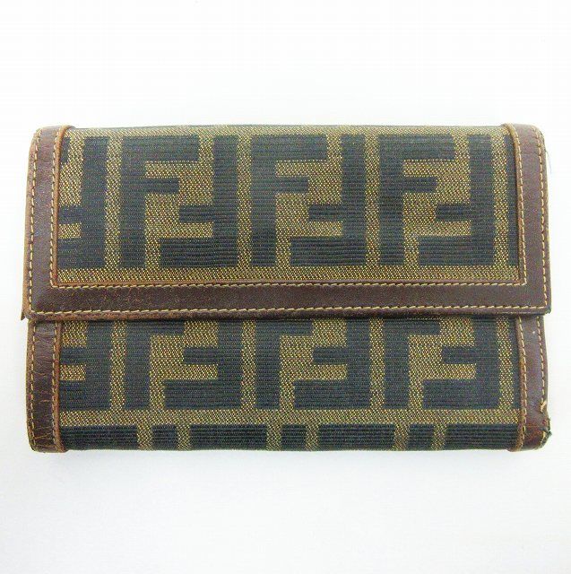 フェンディ ズッカ柄 三つ折り ヴィンテージファッション小物 - 財布